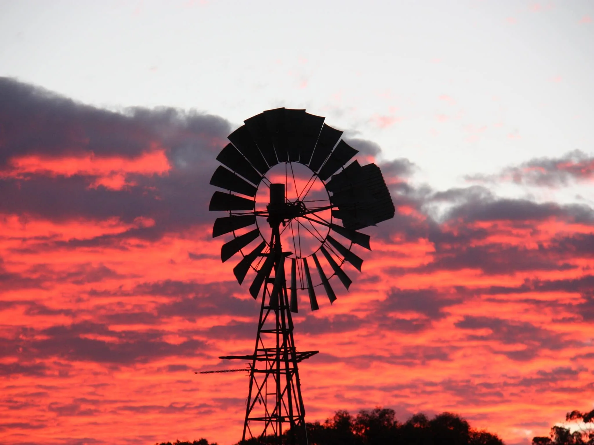 Windmill at sunset